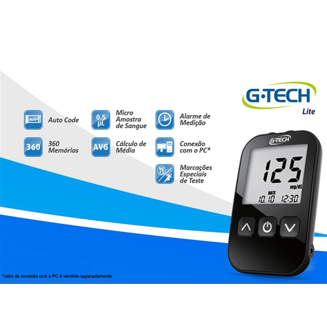 Kit Medidor de Glicose G-tech Lite