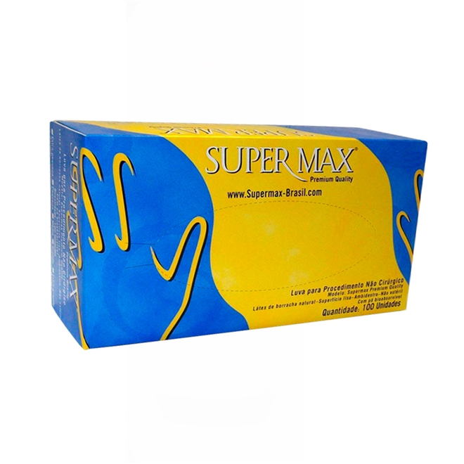 Luva Látex de Procedimento Não Cirúrgico Supermax 100UN