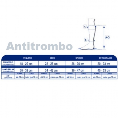 Meia Sigvaris Antitrombo 18-23mmhg Panturrilha Branca