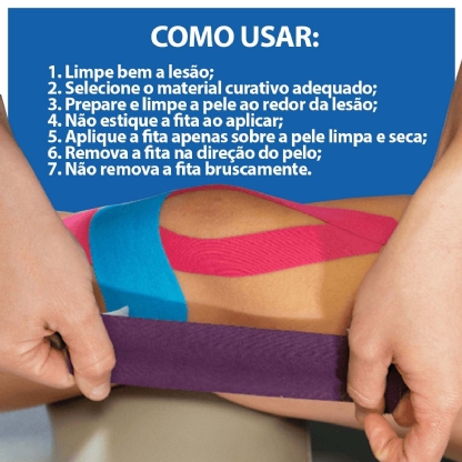 Bandagem Elástica Adesiva Kinesiology 5cmx5m