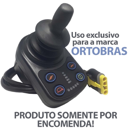 Joystick Completo VR2 para Cadeira de Rodas Motorizada Ortobras Conexão Amarelo