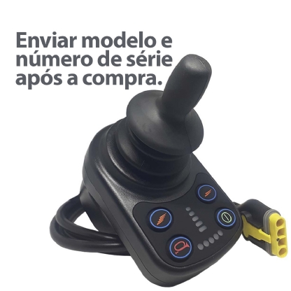 Joystick Completo VR2 para Cadeira de Rodas Motorizada Ortobras Conexão Amarelo