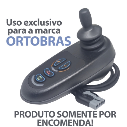 Joystick Completo VR2 para Cadeira de Rodas Motorizada Ortobras Conexão Cinza