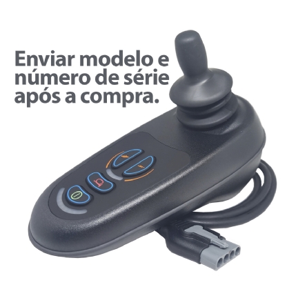 Joystick Completo VR2 para Cadeira de Rodas Motorizada Ortobras Conexão Cinza