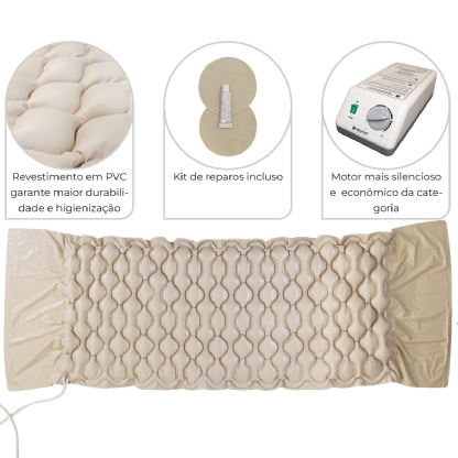 Colchão Pneumático Inflável Air Plus 220V Dellamed