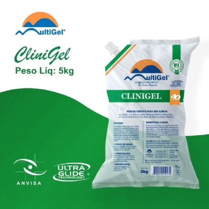 Gel Ultrasson Condutor ECG 5kg Clinigel Bag
