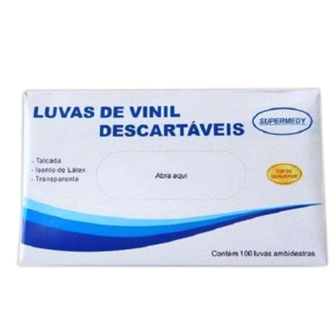 Luva de Vinil Descartáveis Supermedy