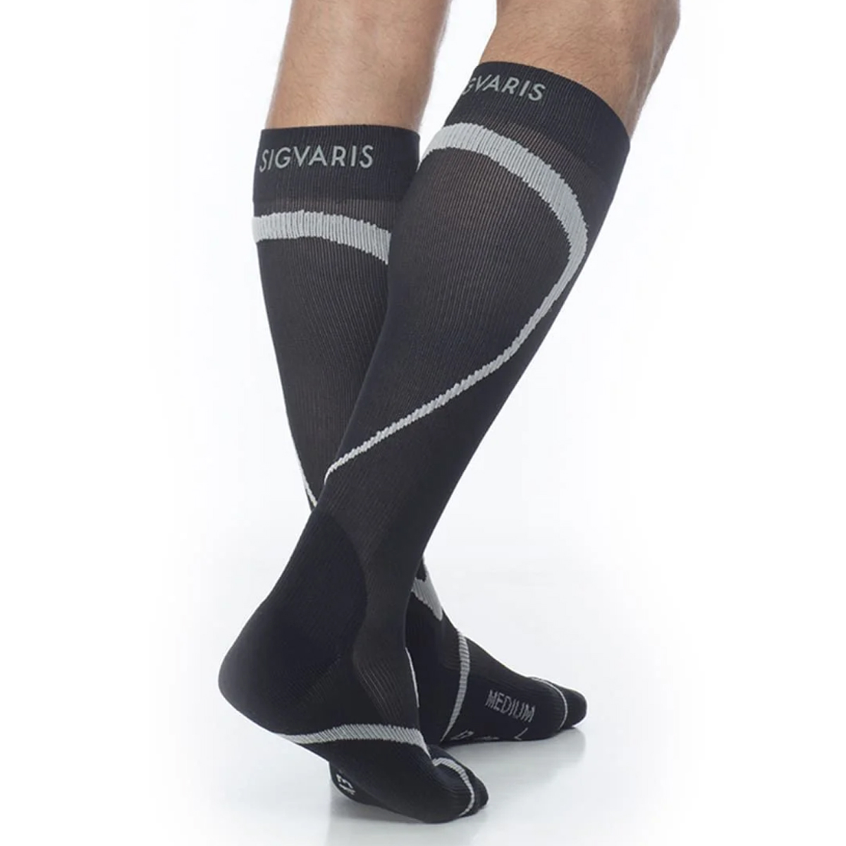 Meia Sigvaris Performance 20-30mmhg Panturrilha Ponteira Fechada Preto