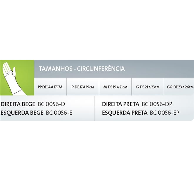 Órtese Munhequeira Mercur Curta Direita Bege Com Tala