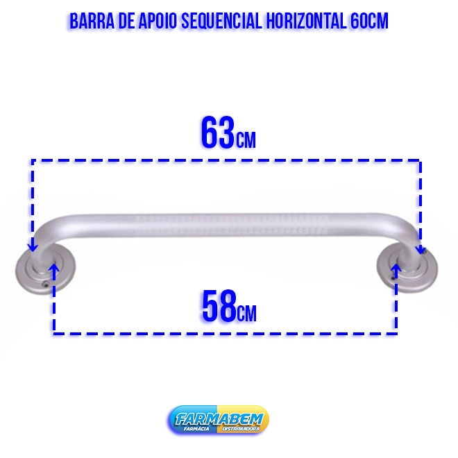 Barra de Apoio Sequencial Horizontal 60cm