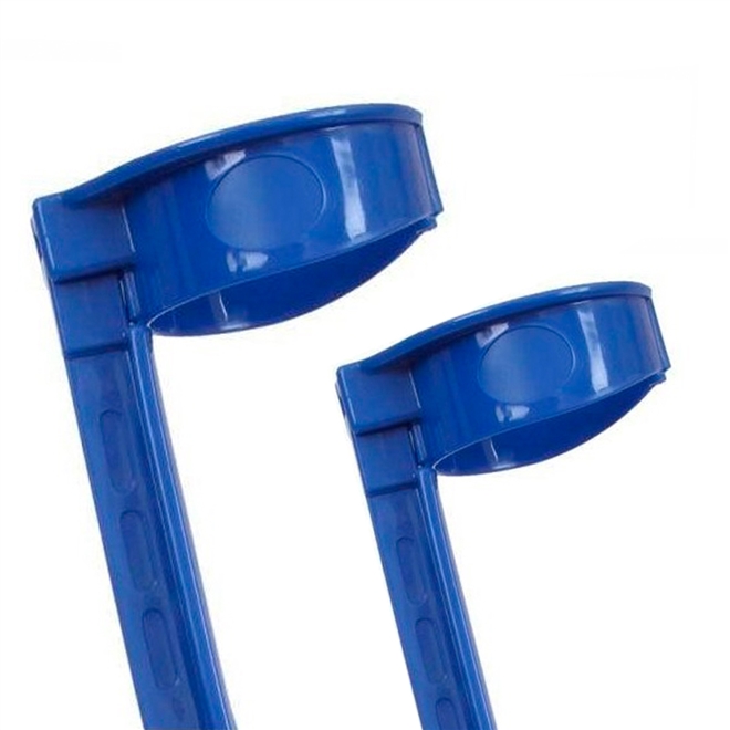 Muleta Canadense Sequencial Articulada Click 110kg Ponteira 3/4 Par Azul