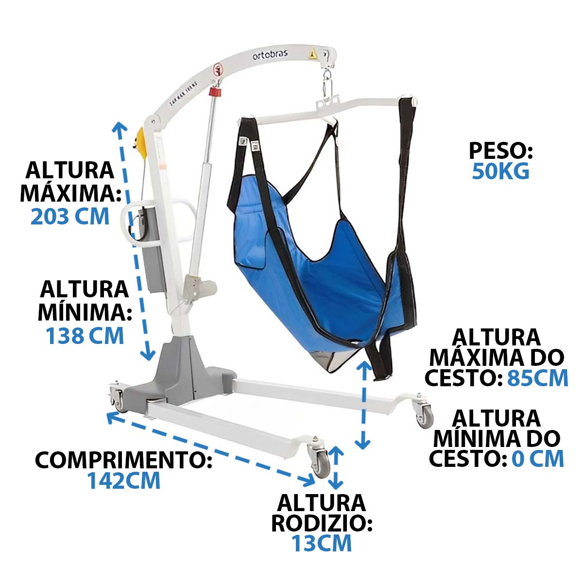 Elevador Guincho de Transferência Elétrico 180 Kg Ortobras
