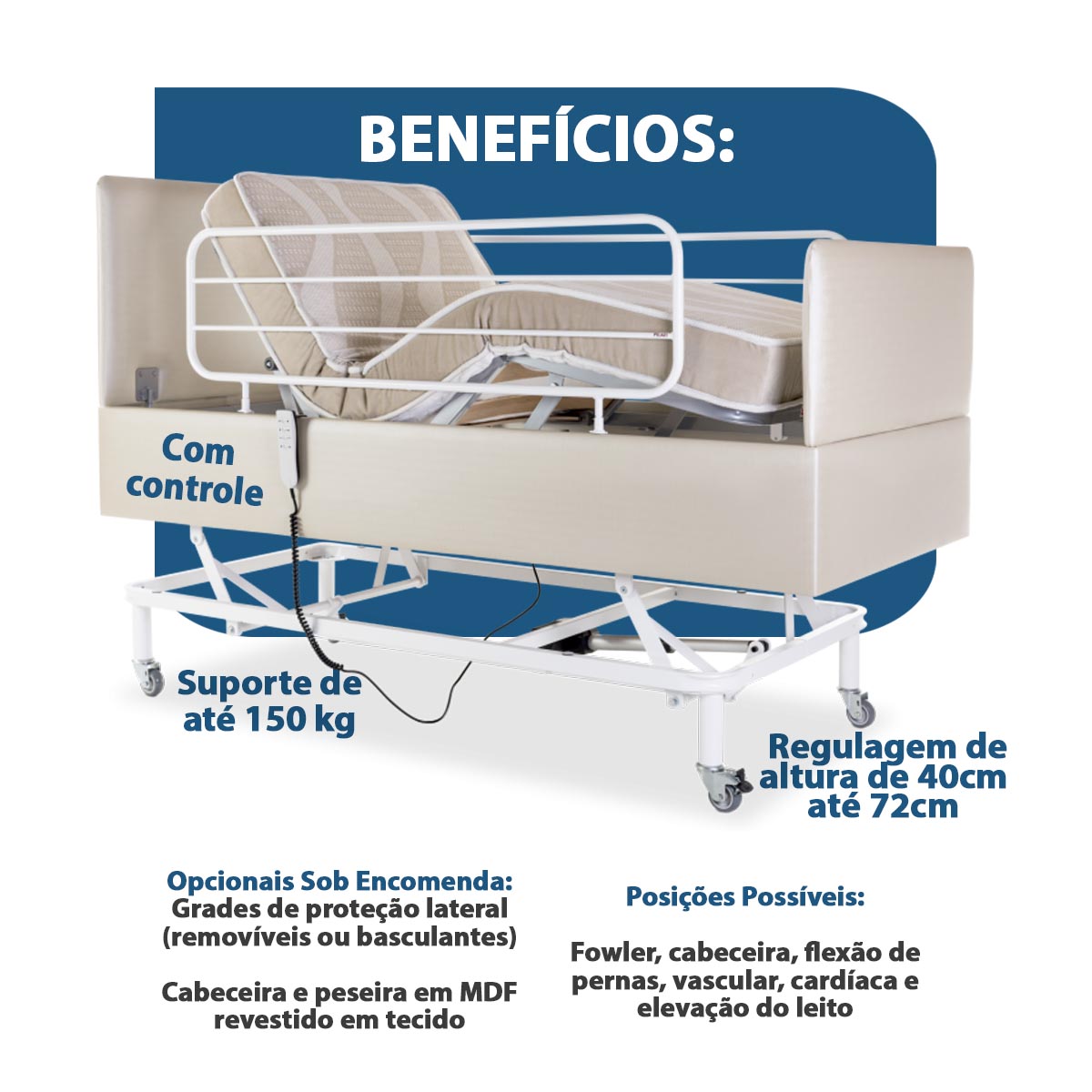 Cama Motorizada Articulada Comfort Pilati com Elevação