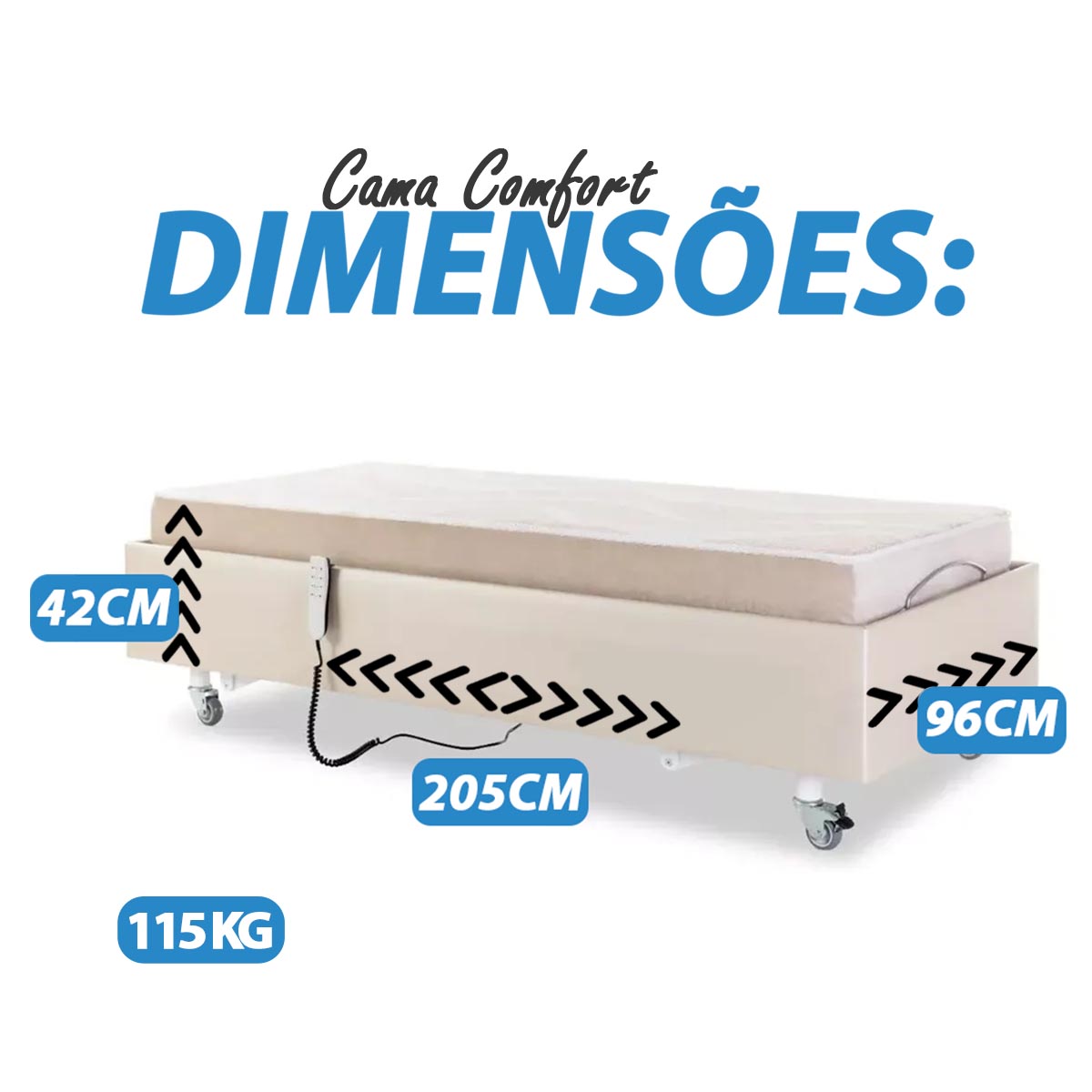 Cama Motorizada Articulada Comfort Pilati com Elevação