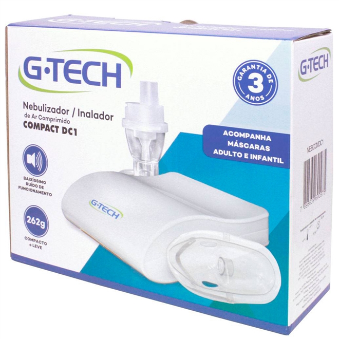Nebulizador Inalador De Ar Comprimido G-tech Compact Dc1