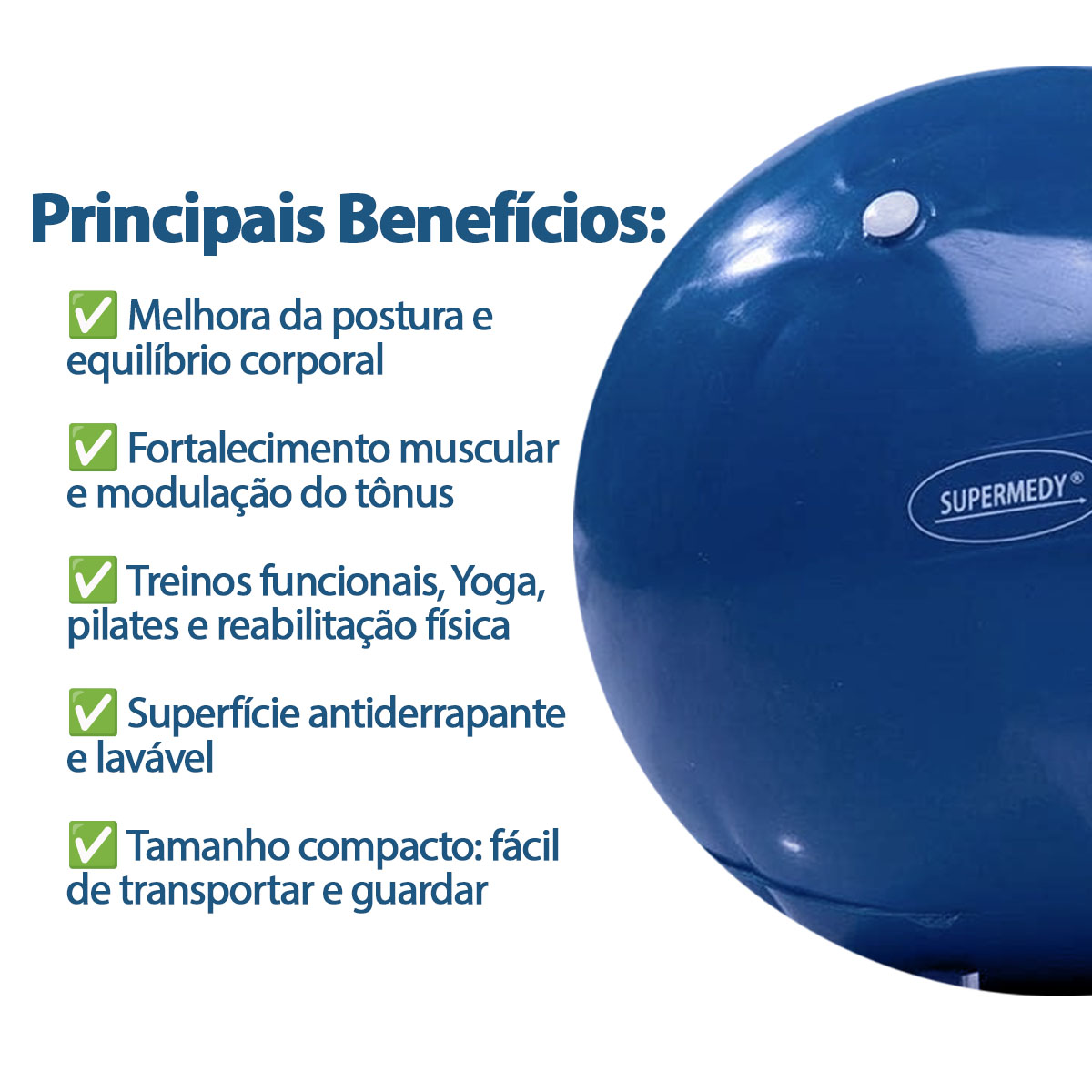 Bola Overball 26cm para Pilates Supermedy