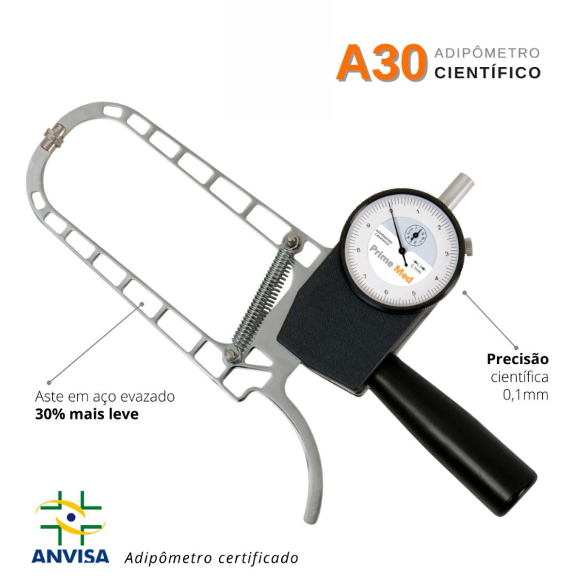 Adipômetro Plicometro Científico Analógico A30 Prime Med 
