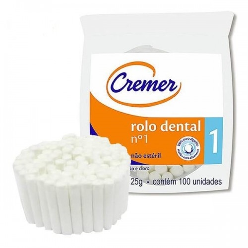 Rolo Dental Algodão Rolete 100 Un Cremer