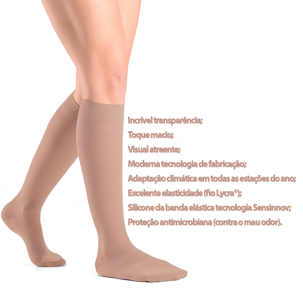 Meia Sigvaris Ever Sheer 20-30mmhg Panturrilha Ponteira Fechada