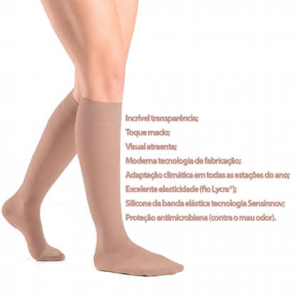 Meia Sigvaris Ever Sheer 20-30mmhg Panturrilha Ponteira Fechada
