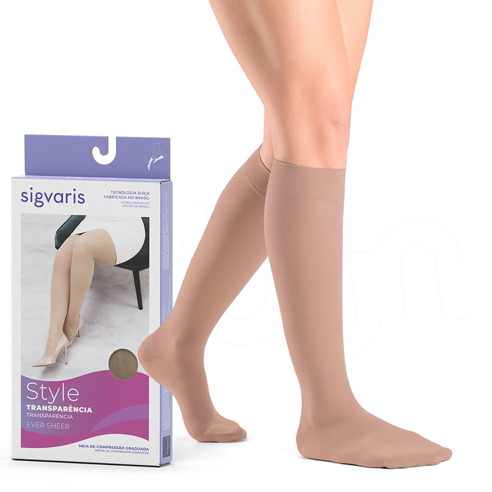 Meia Sigvaris Ever Sheer 20-30mmhg Panturrilha Ponteira Fechada
