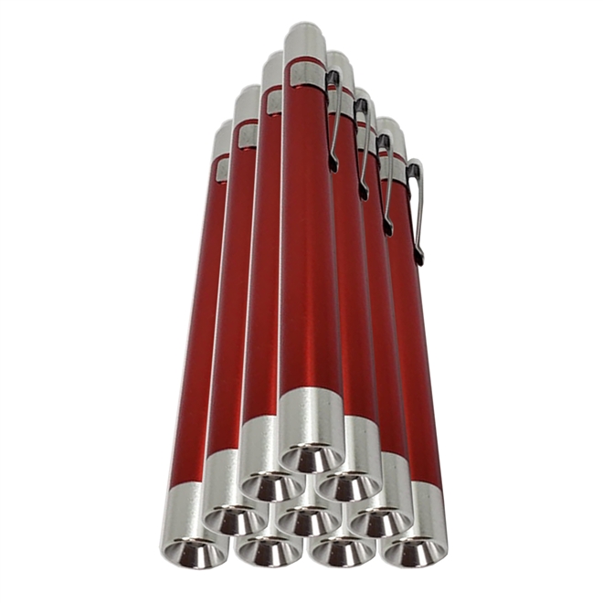 Lanterna Clinica de Bolso em Aluminio LED AK 5 Und Vermelho