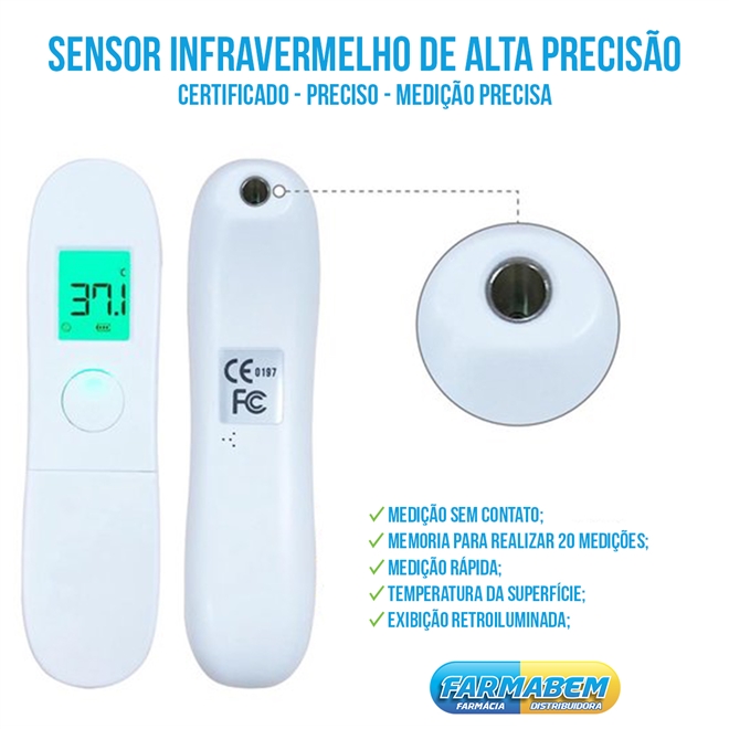 Termômetro Sem Contato Digital Infravermelho Supermedy