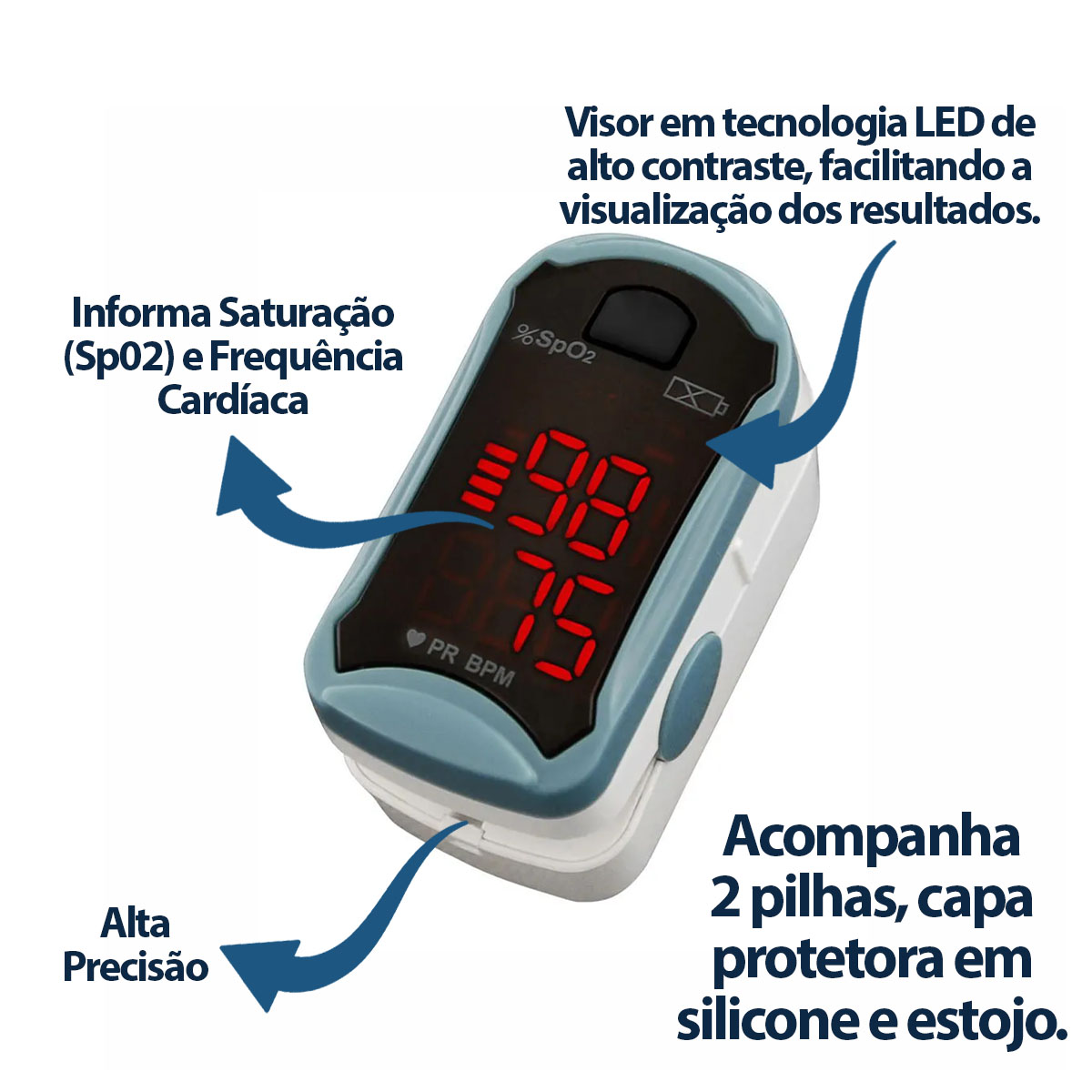 Oxímetro de Dedo G-tech Portátil Led