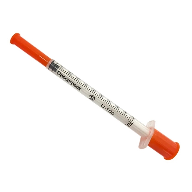 Seringa de Insulina Descarpack 1ml Agulha 8x0,3mm 100 Unidades