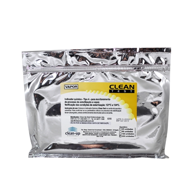 Indicador Quimico a Vapor Classe 4 Clean Test 25 un