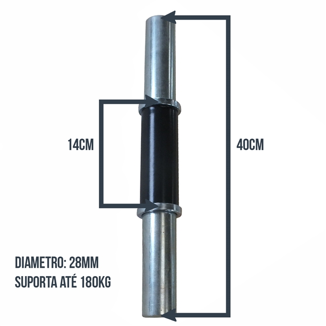 Barra Reta Tubular 40cm Par Zstorm Sem Presilha