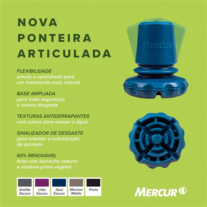 Muleta Canadense Mercur Fixa Preta Unidade