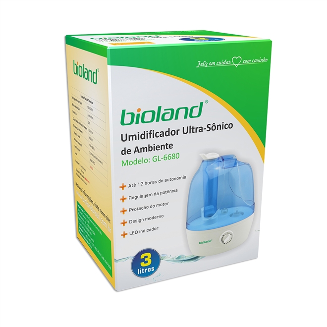 Umidificador de Ambiente Ultrassônico 3 Litros GL6680