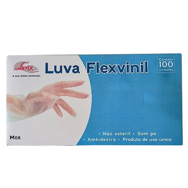 Luva Flexvinil 100Un M