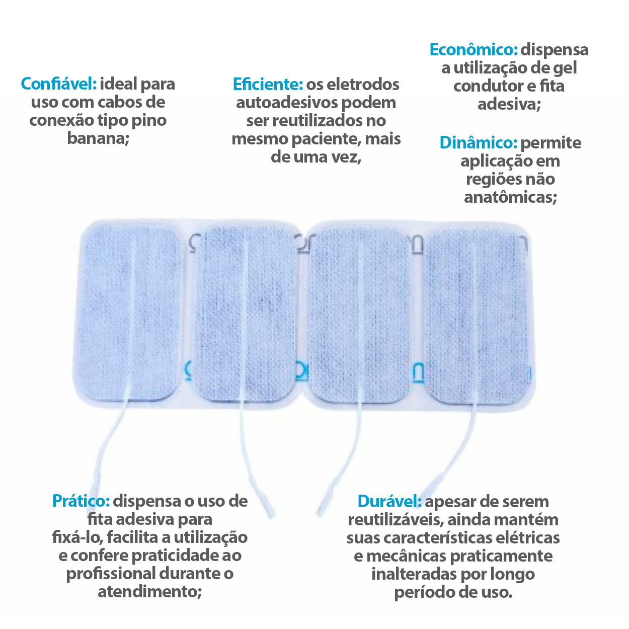 Eletrodo Autoadesivo 5x10cm 4 Unidades Arktus