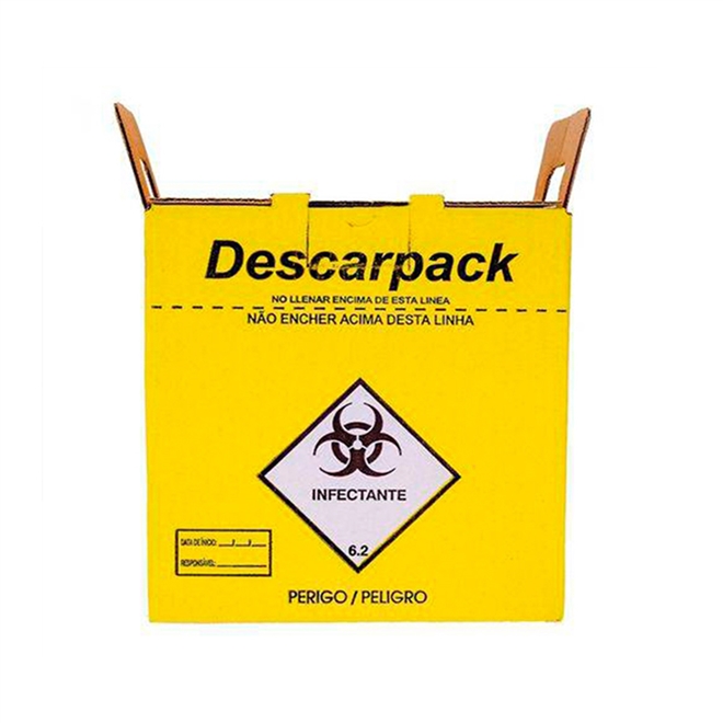 Coletor Para Material Perfurocortante Descarpack 3 Litros 5 unidades