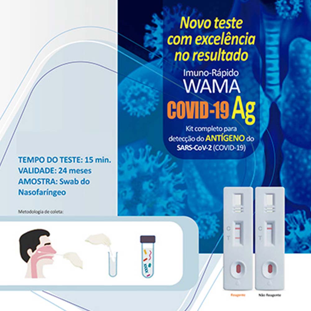Teste Rápido Antigeno Swab Covid19 Wama 25 Testes