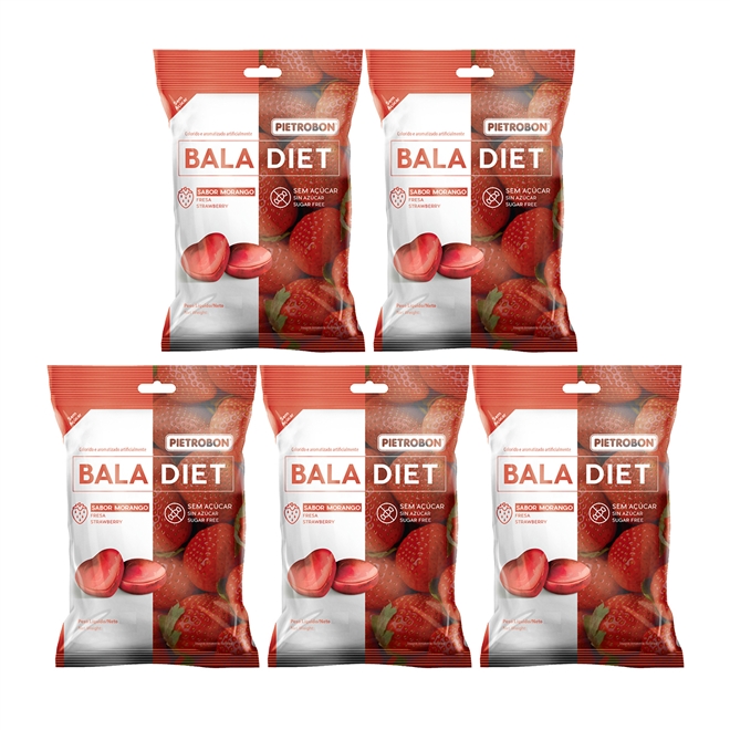 Bala Diet Sabor Hortelã e Morango 200g