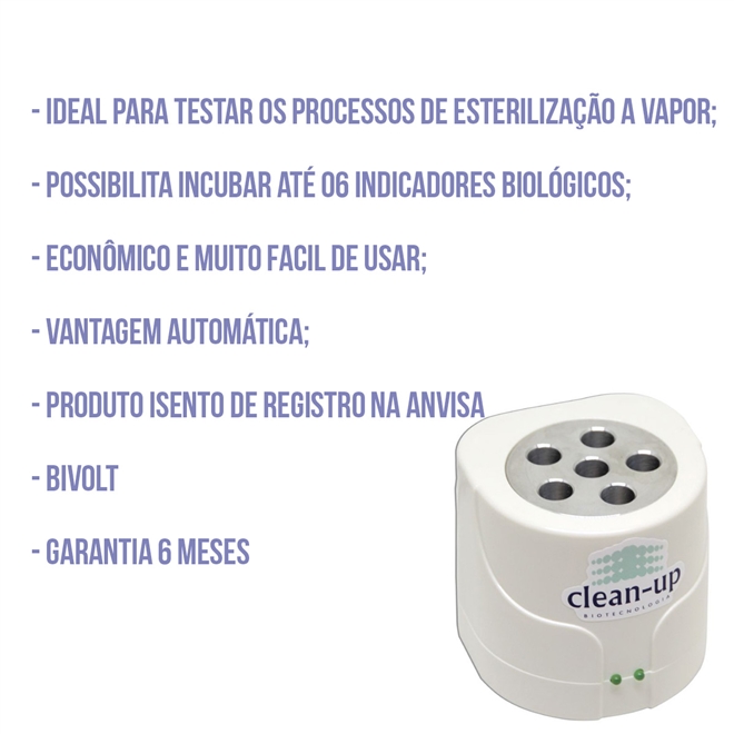 Mini Incubadora com 10 Indicador Biológico Clean Test