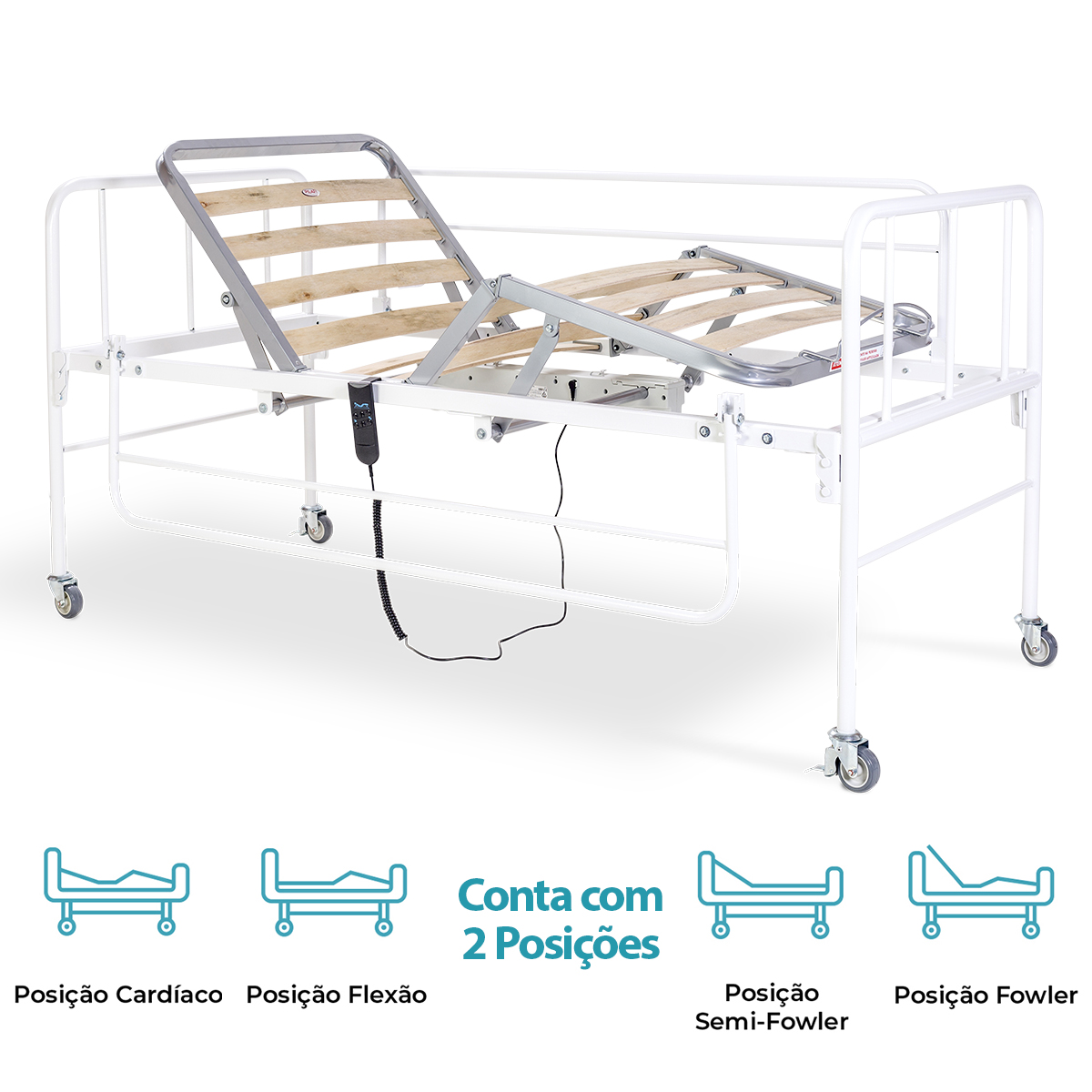 Cama Hospitalar Motorizada Evolution Fit 2 Pilati 90x200cm 150kg