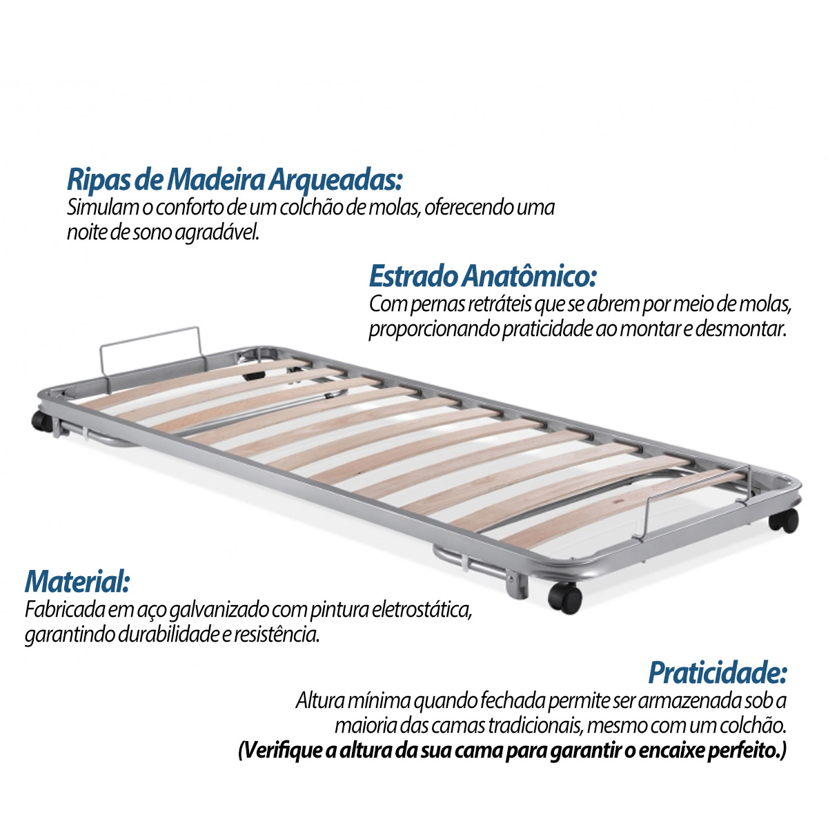 Cama Auxiliar Pilati Estrado Nero 89x188cm