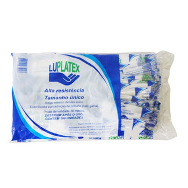 Luva Plástica Descartável Luplast Transparente Individual Esteril 1000un