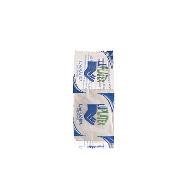 Luva Plástica Descartável Luplast Transparente Individual Esteril 500un