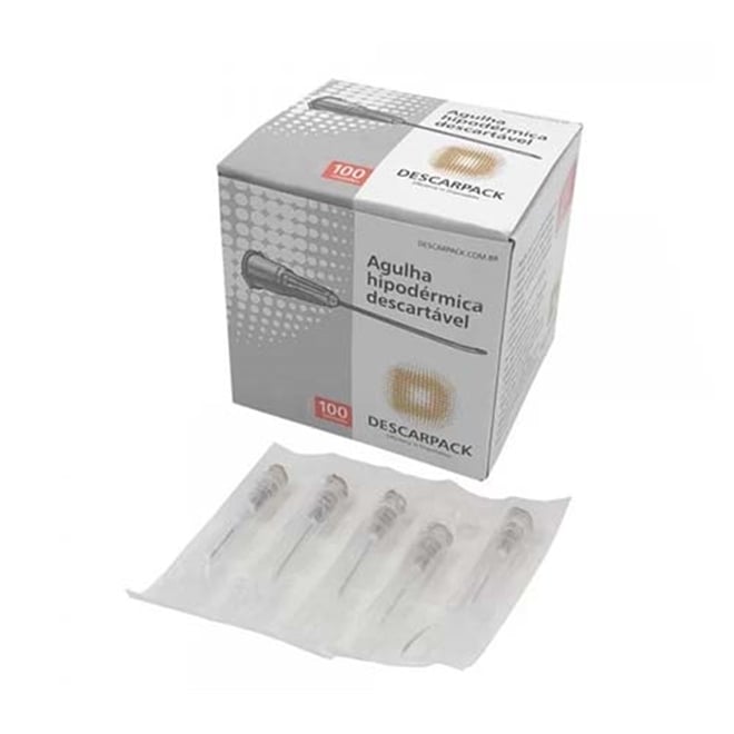 Agulha Hipodérmica Descartável Descarpack 30x0,70mm 500un
