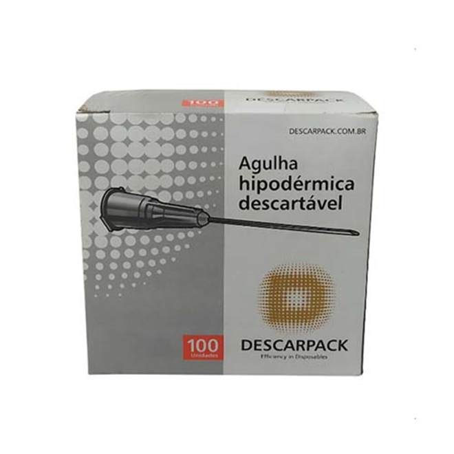 Agulha Hipodérmica Descartável Descarpack 30x0,70mm 500un