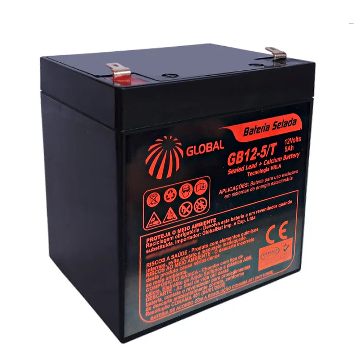 Bateria GB12-5/T1 Selada para Guincho 12V/5Ah Global 