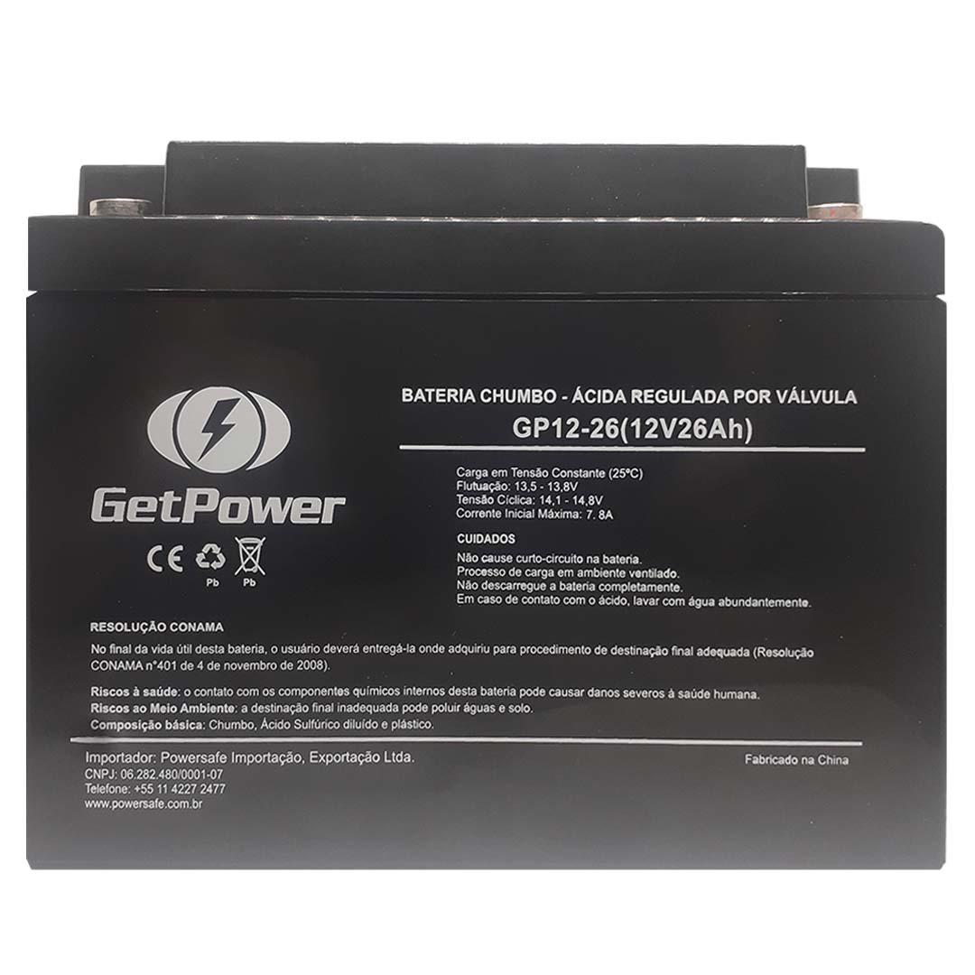 Bateria Selada para Cadeira de Rodas 12V 26Ah GetPower
