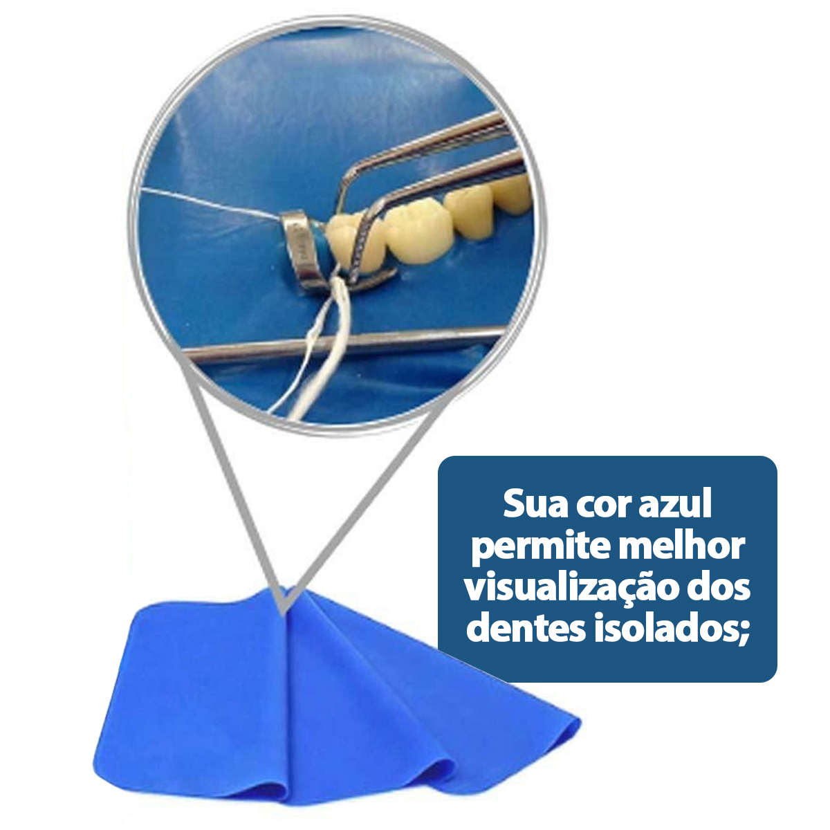 Lençol de Borracha Odontológico Azul com 26un Madeitex