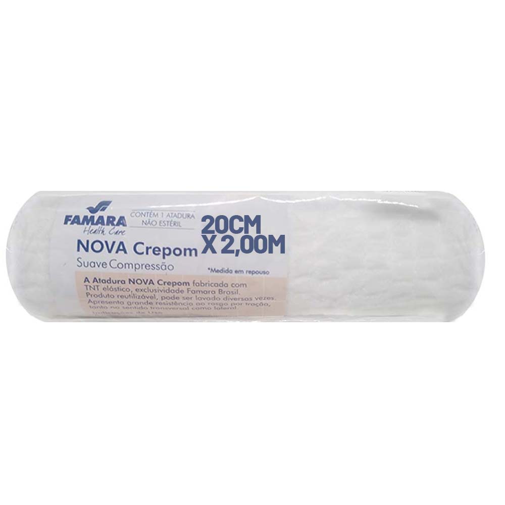 Atadura Nova Crepom 20CM X 2,00M Branca - Famara