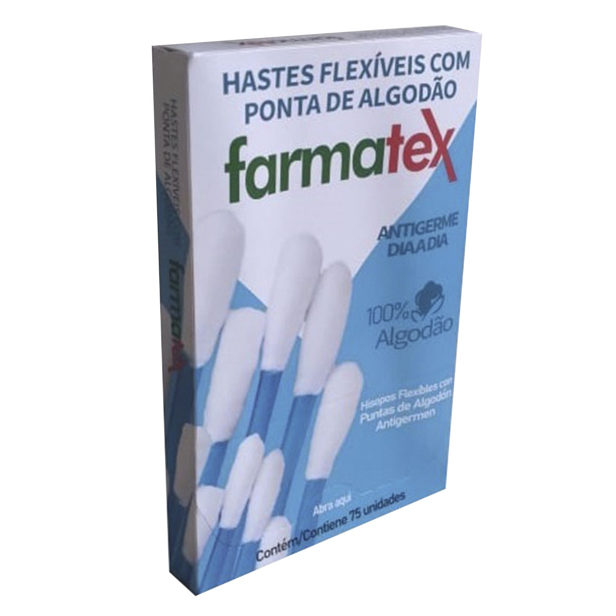 Hastes Flexíveis com Ponta de Algodão C/75 FarmaTex